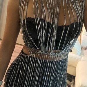 Zara metal top with rhinestone applique. Lobster clasp closure